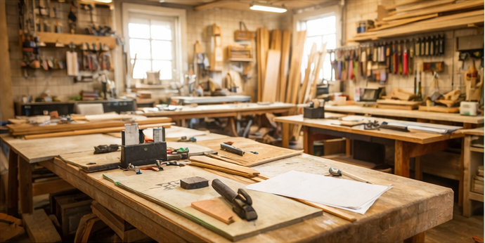 Schreiner Werkstatt in Deutschland mit Holzverarbeitung