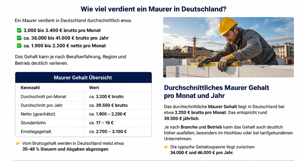 Maurer bei der Arbeit