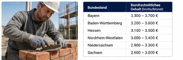 Maurer Gehalt Übersicht